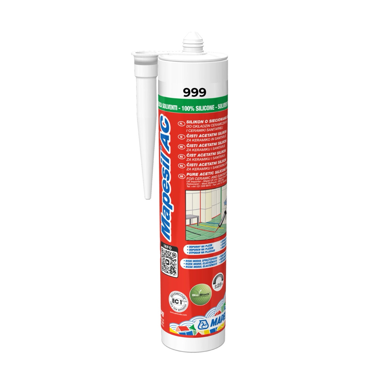 Mapei Silikon Mapesil AC 999 bezbarwny 310 ml