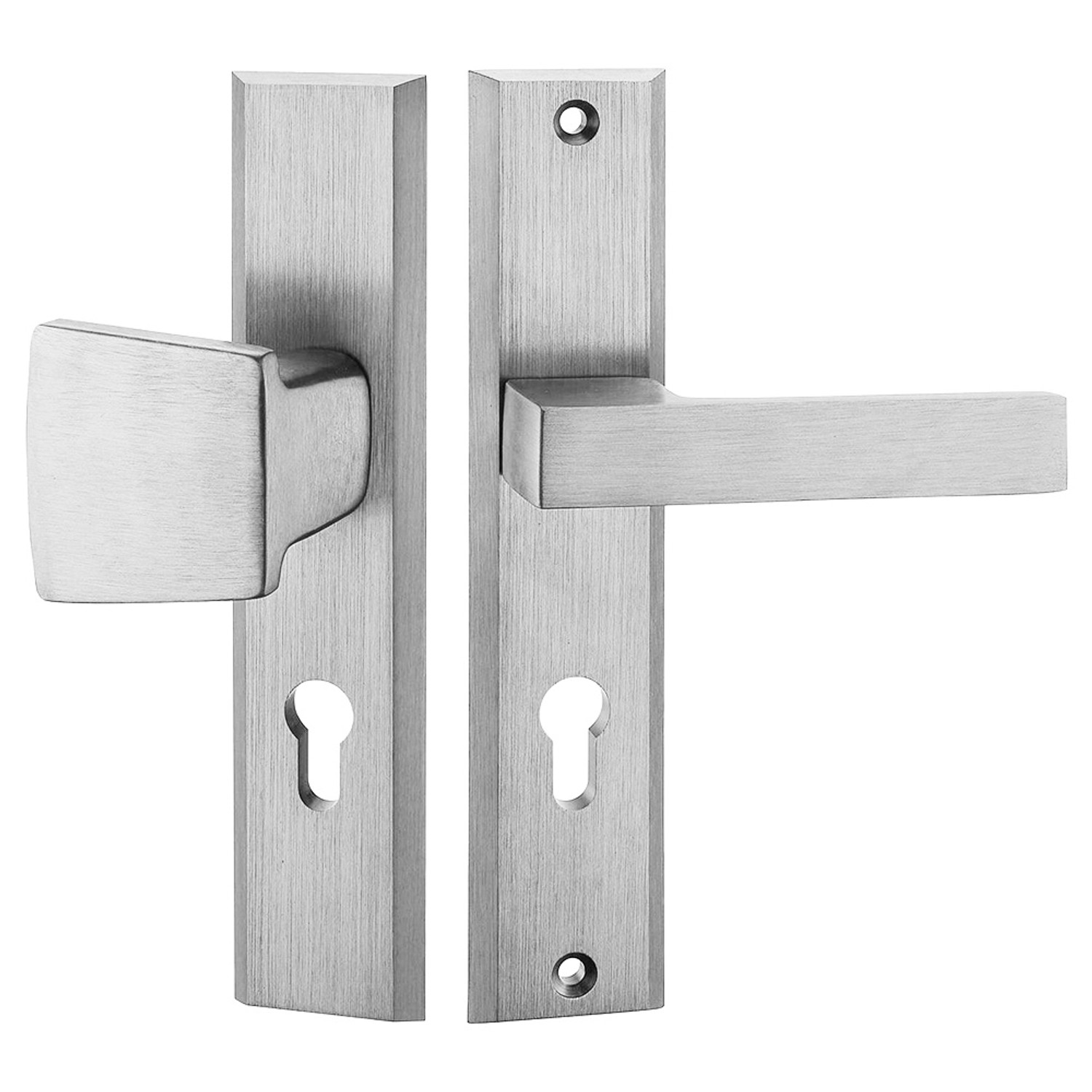 Klamka Shark zewnętrzna z pochwytem srebrna