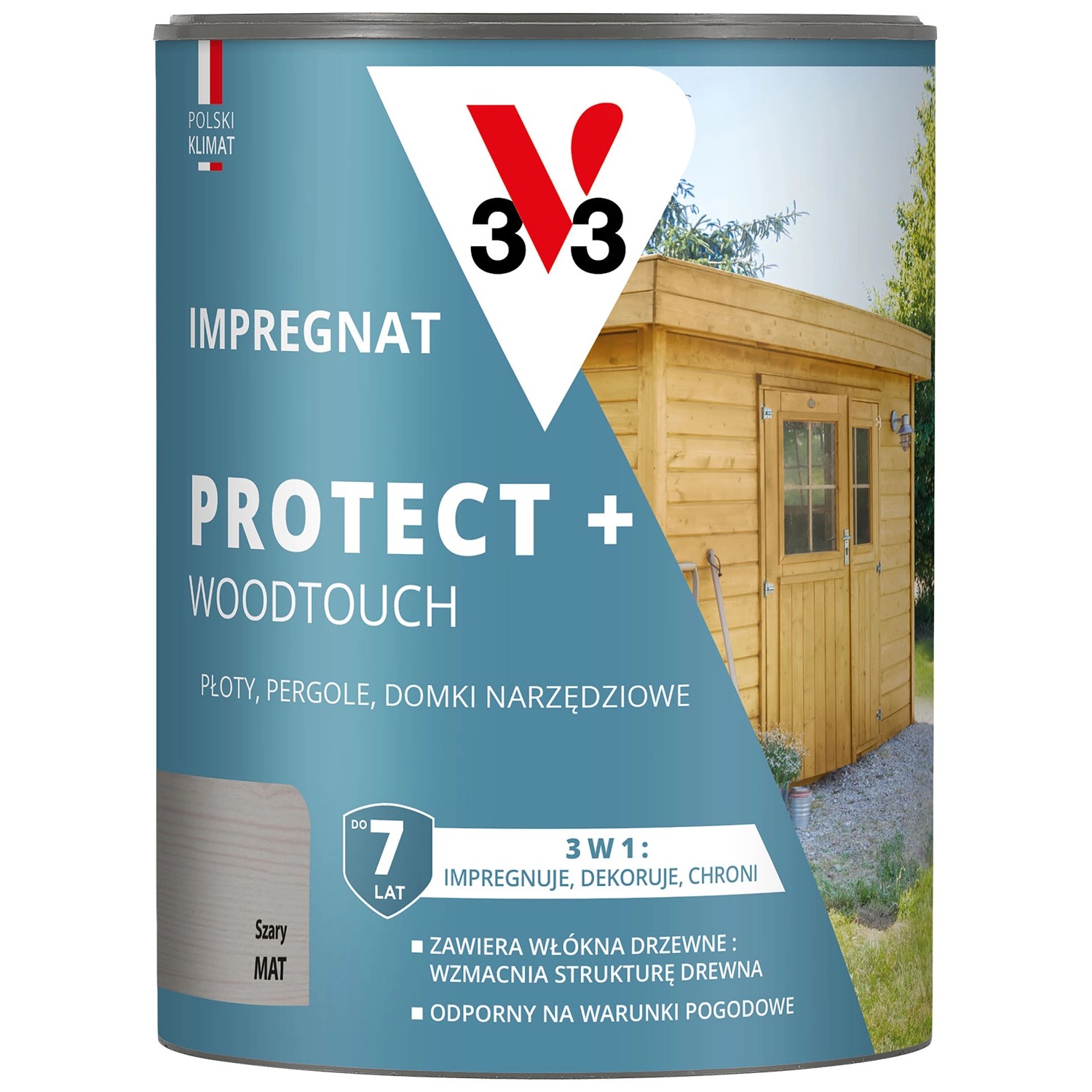 V33 Impregnat Protect+ szary 0,7L