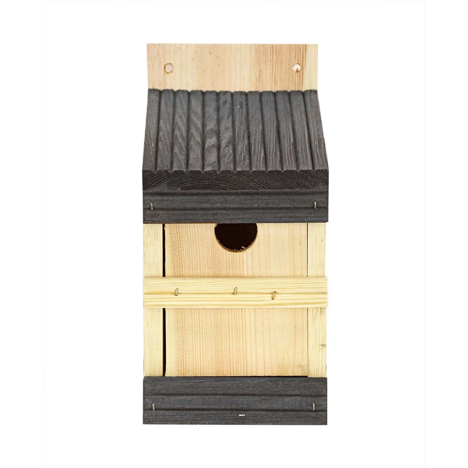 Budka dla ptaków grafitowy daszek - 25 x 11 x 13 cm