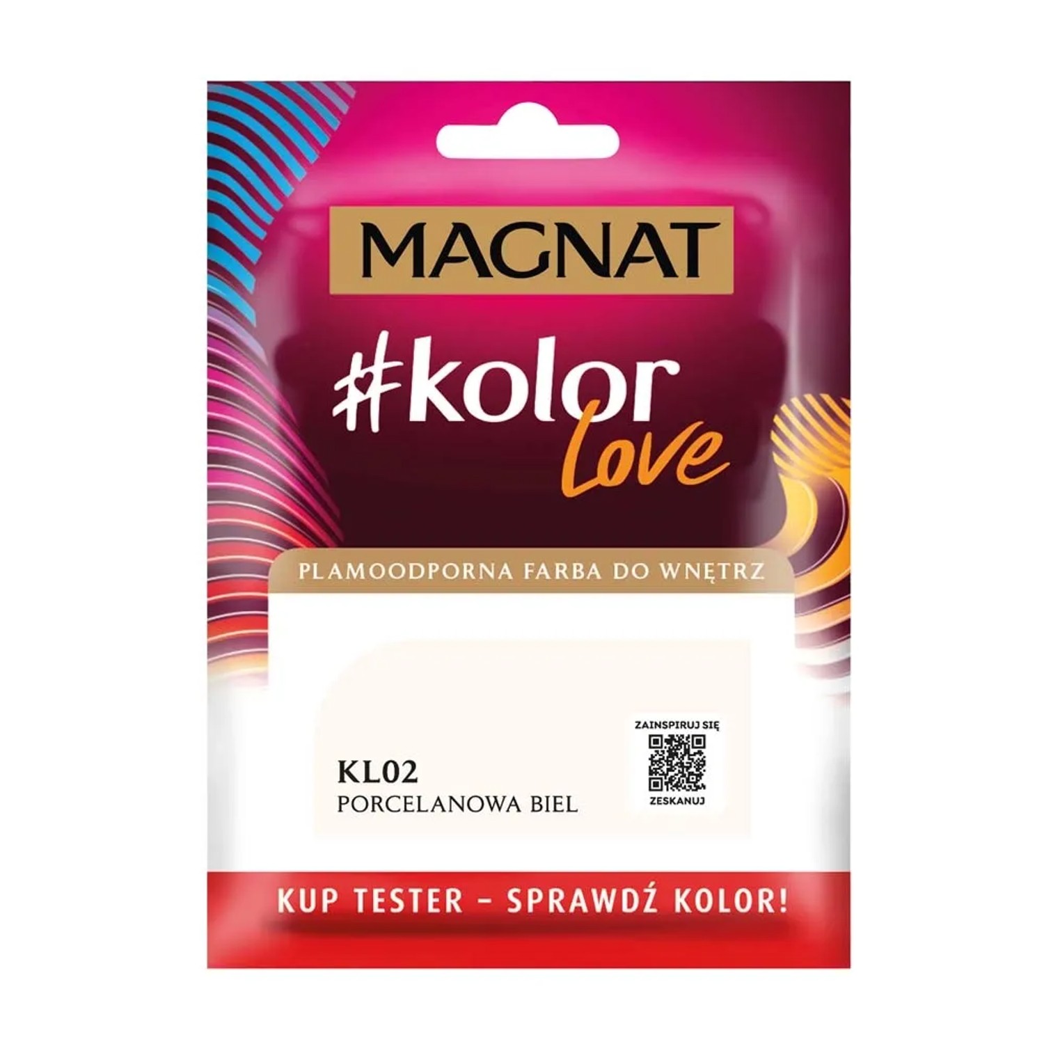 Tester farby Magnat KolorLove porcelanowa biel - 25 ml