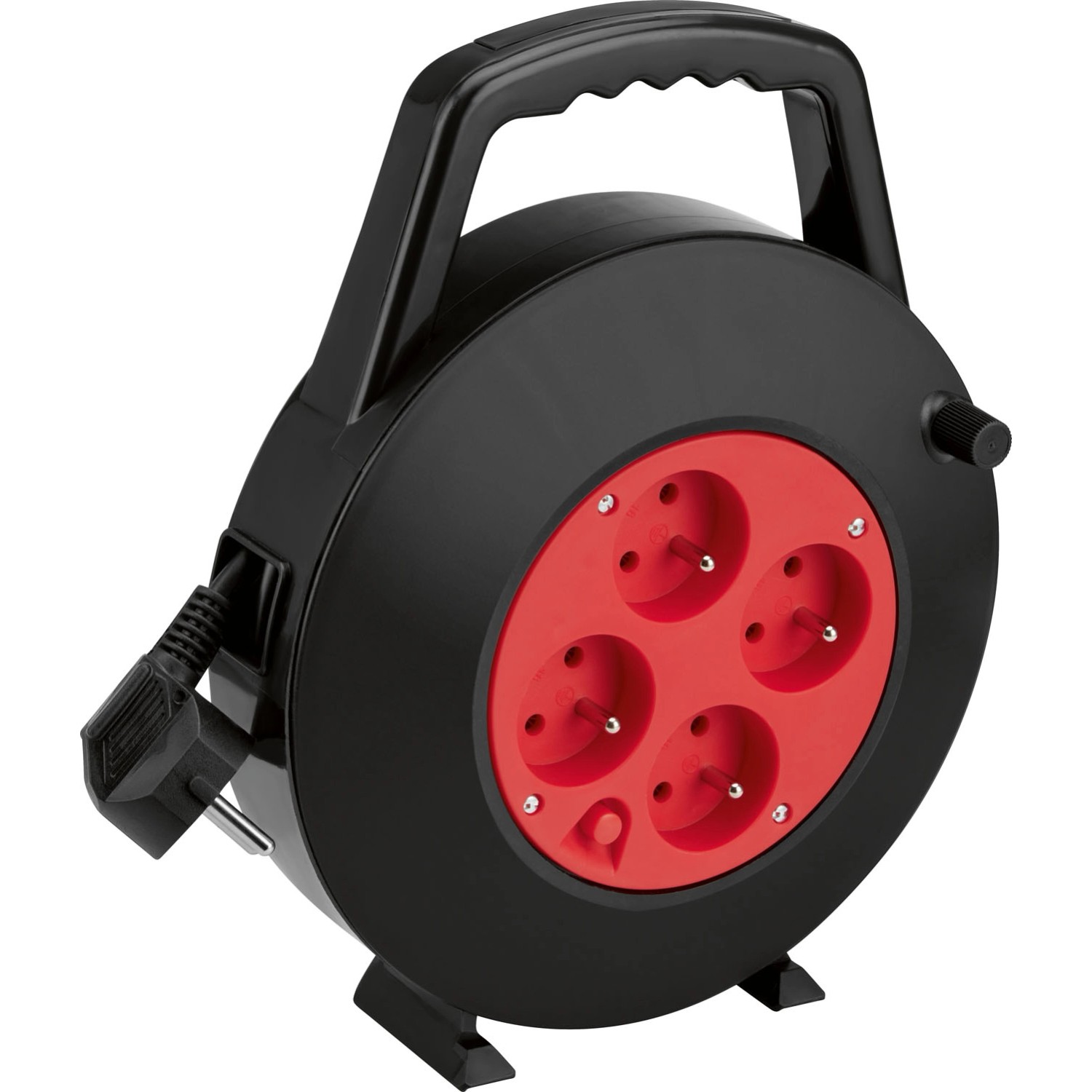 Przedłużacz bębnowy 4 x 2P+Z 7 m czarny