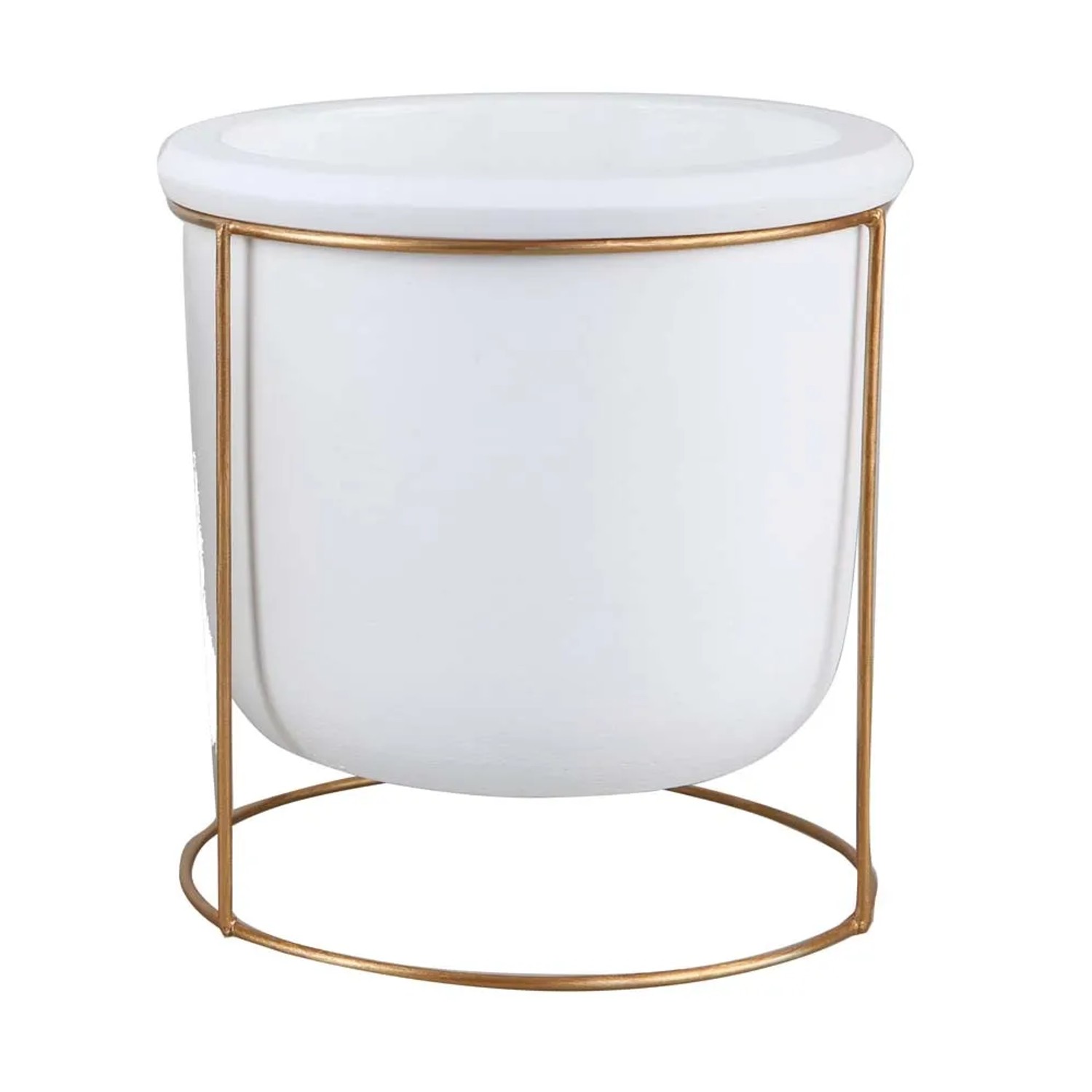 Osłonka ceramiczna na nóżkach biała - śr. 15 cm