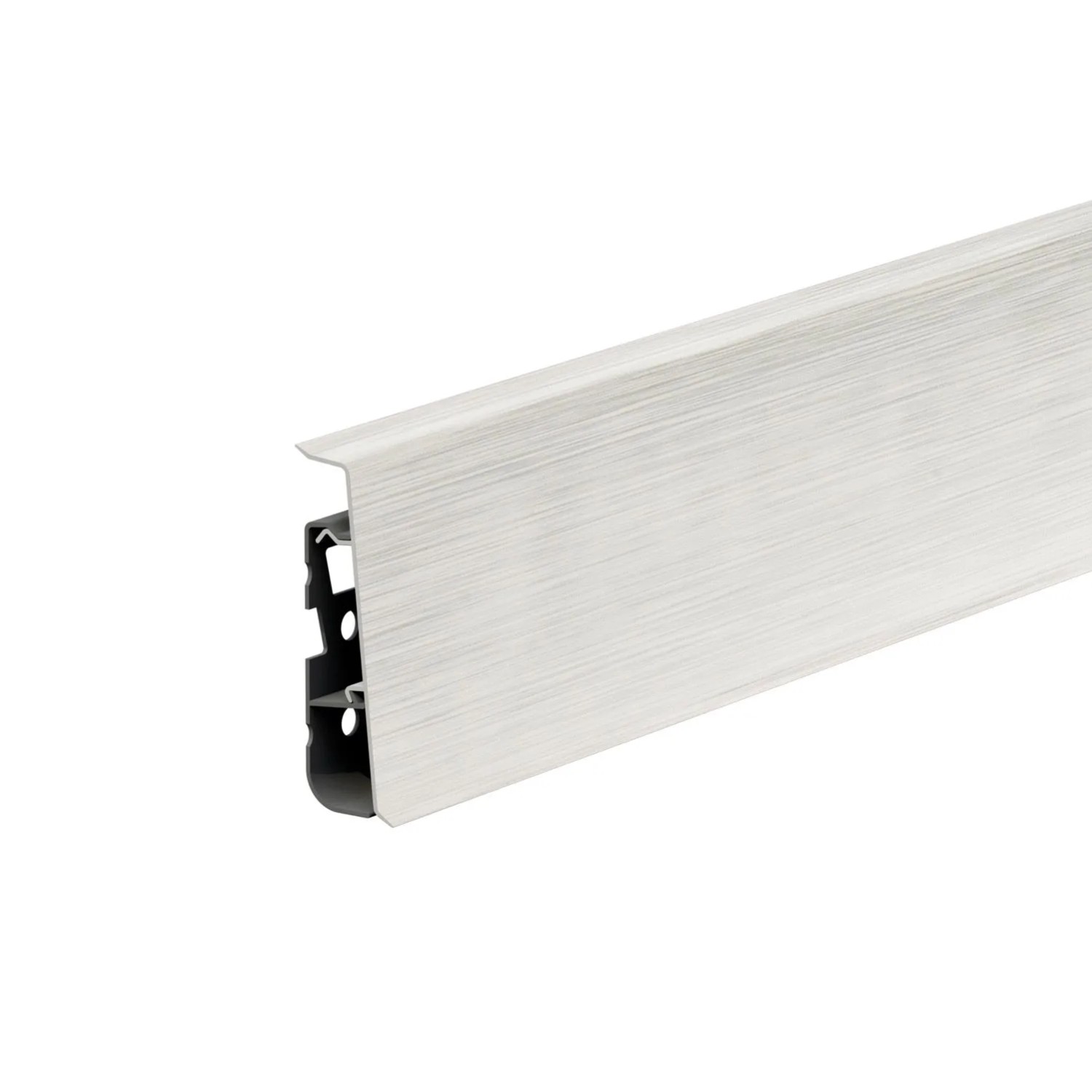 Cezar Listwa przypodłogowa Hi-Line PVC Aluminium Szczotkowany Biały 75x22x2500