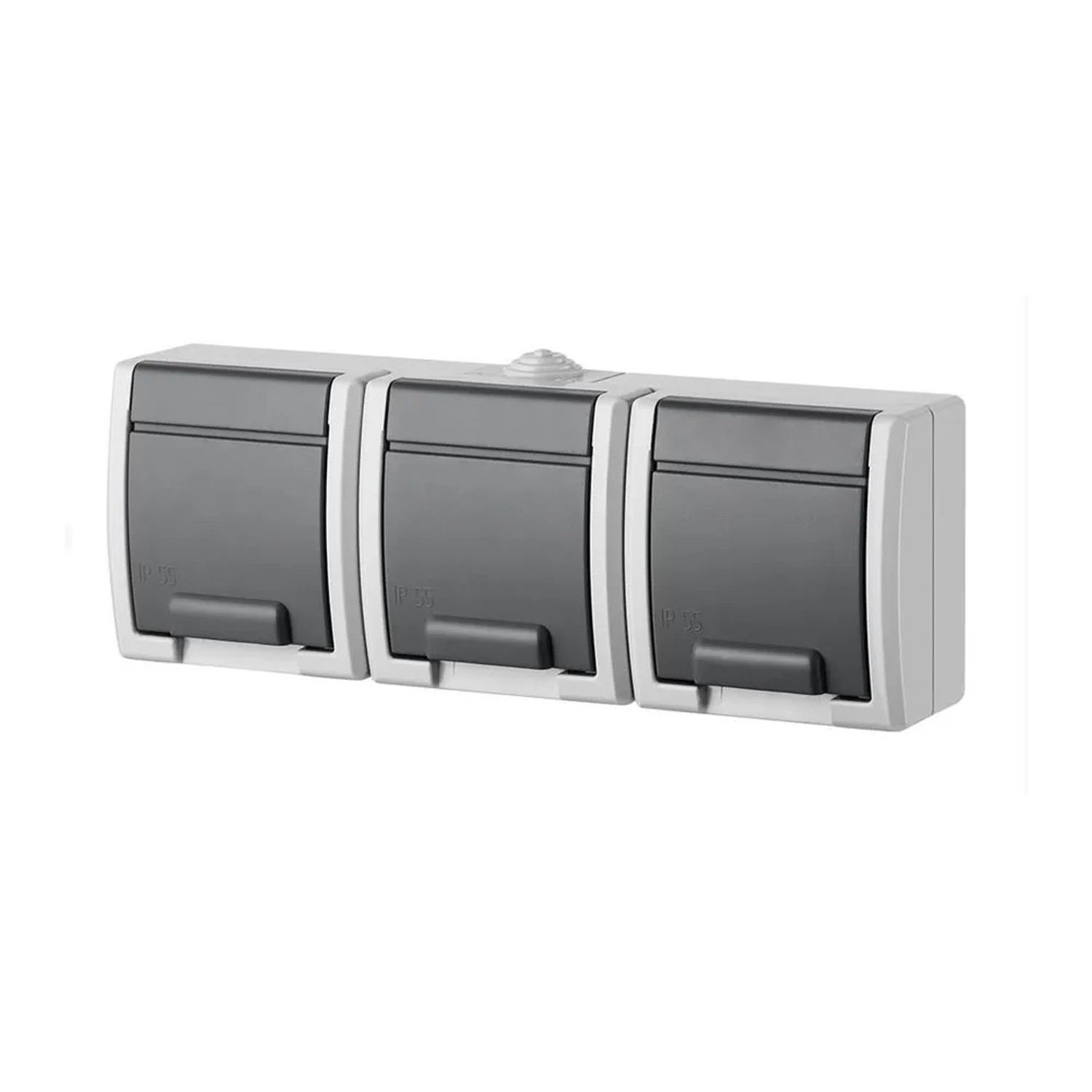 Elektro-Plast Gniazdo Aquant potrójne IP55 szary