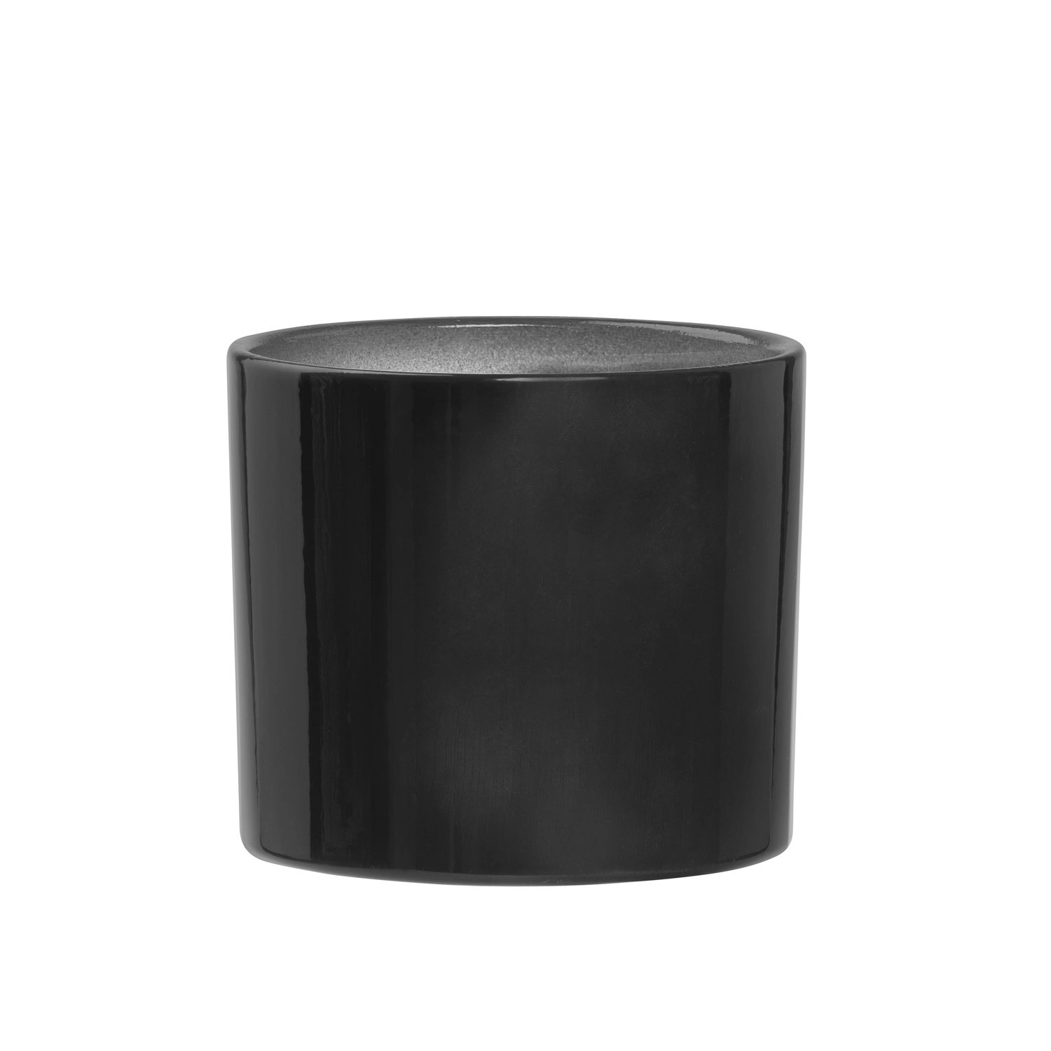 Doniczka z podstawką Walec grafit połysk - 20,5 cm