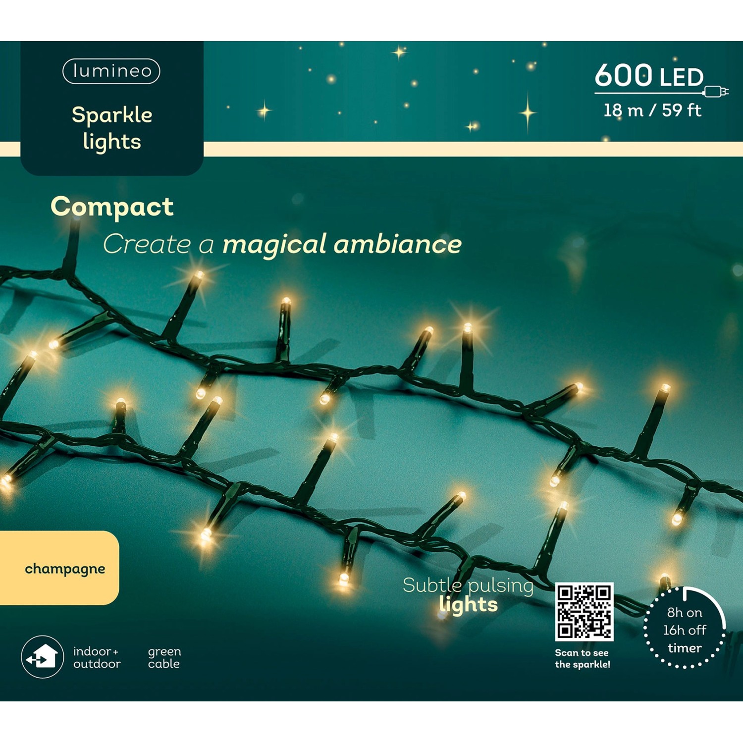 Lampki do wnętrz i na zewnątrz 600 LED migoczące