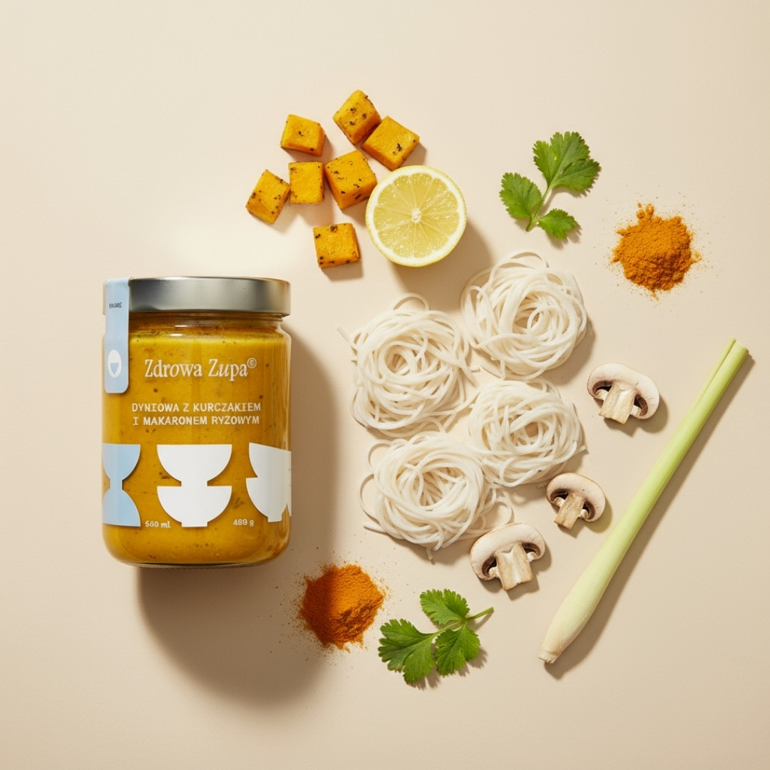 Dyniowa z kurczakiem i makaronem ryżowym (bez glutenu, bez laktozy, czysty skład, 540 ml, do lodówki)
