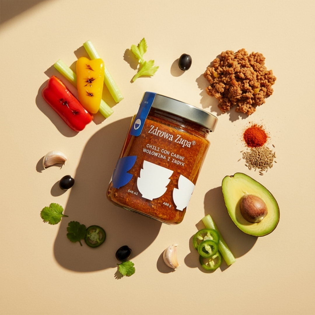 KETO Chili con carne wołowina i indyk (bez glutenu, bez laktozy, czysty skład 540 ml, do lodówki)