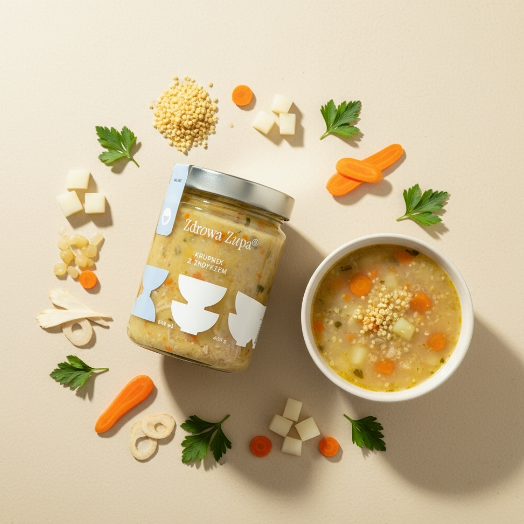 Krupnik z indykiem (bez glutenu, bez laktozy, czysty skład 540 ml, do lodówki)