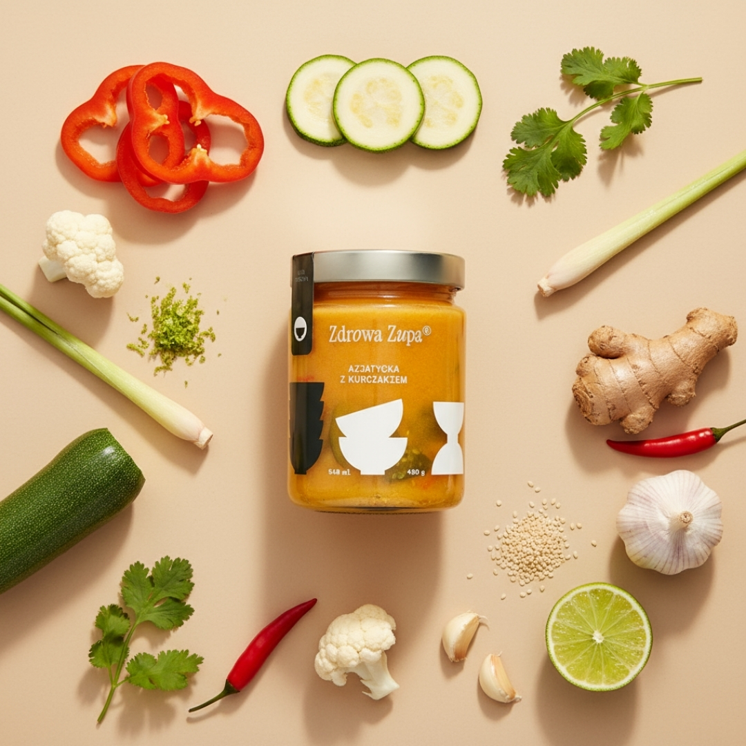 Wysokobiałkowa azjatycka z kurczakiem (high protein, 31g białka, spalanie, bez glutenu, bez laktozy, czysty skład 540 ml, do lodówki)