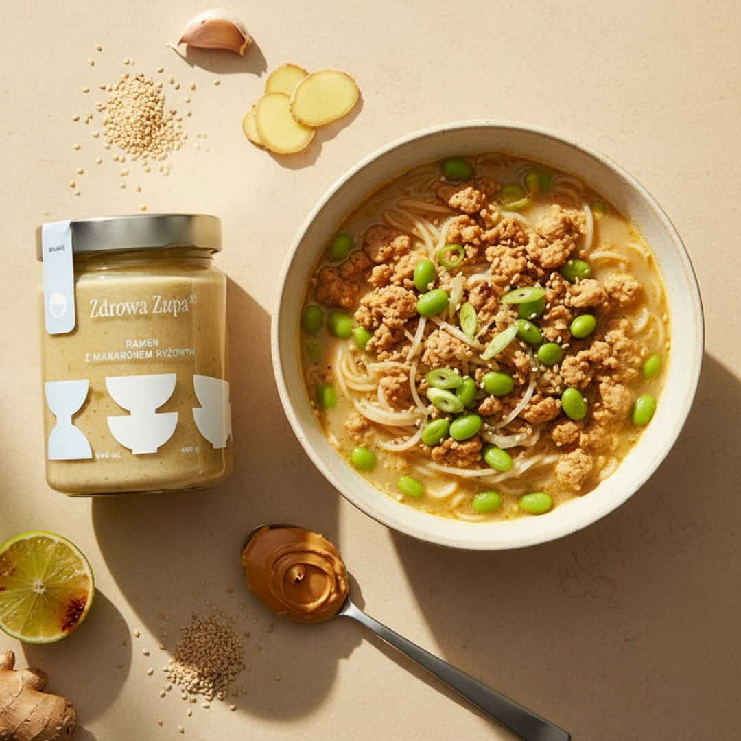 Ramen z makaronem ryżowym (bez glutenu, bez laktozy, czysty skład 540 ml, do lodówki)