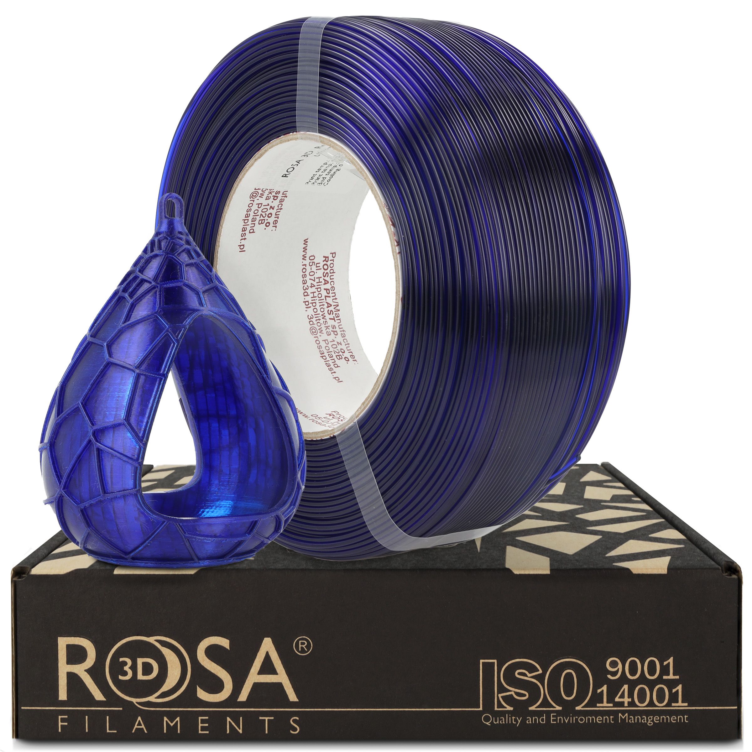 FILAMENT 3D ReFill PET-G Standard HS 1,75mm Ultramarine Blue Transparent 1kg