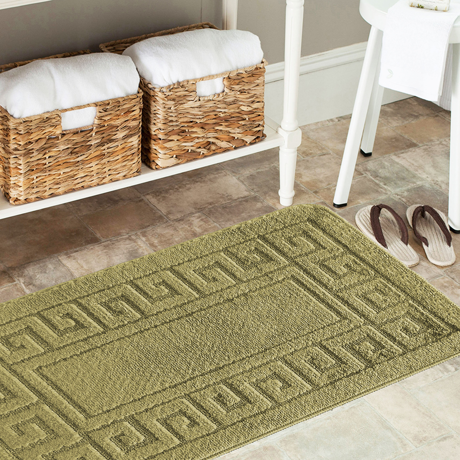 Komplet łazienkowy z wycięciem pod toaletę Montenegro GRECKI - Khaki