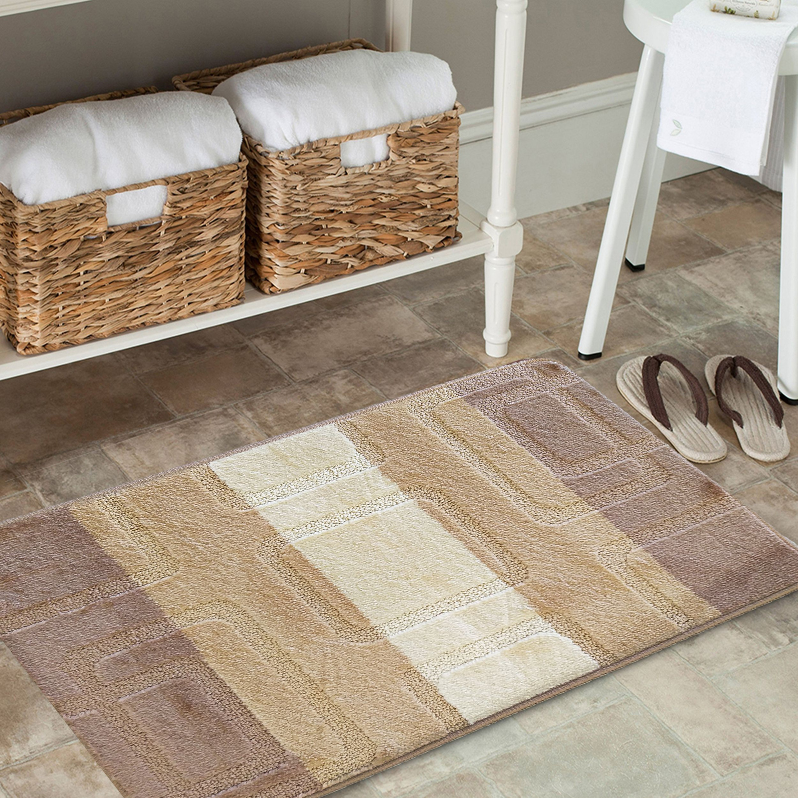 Komplet łazienkowy z wycięciem pod toaletę Montenegro 04N - beżowy