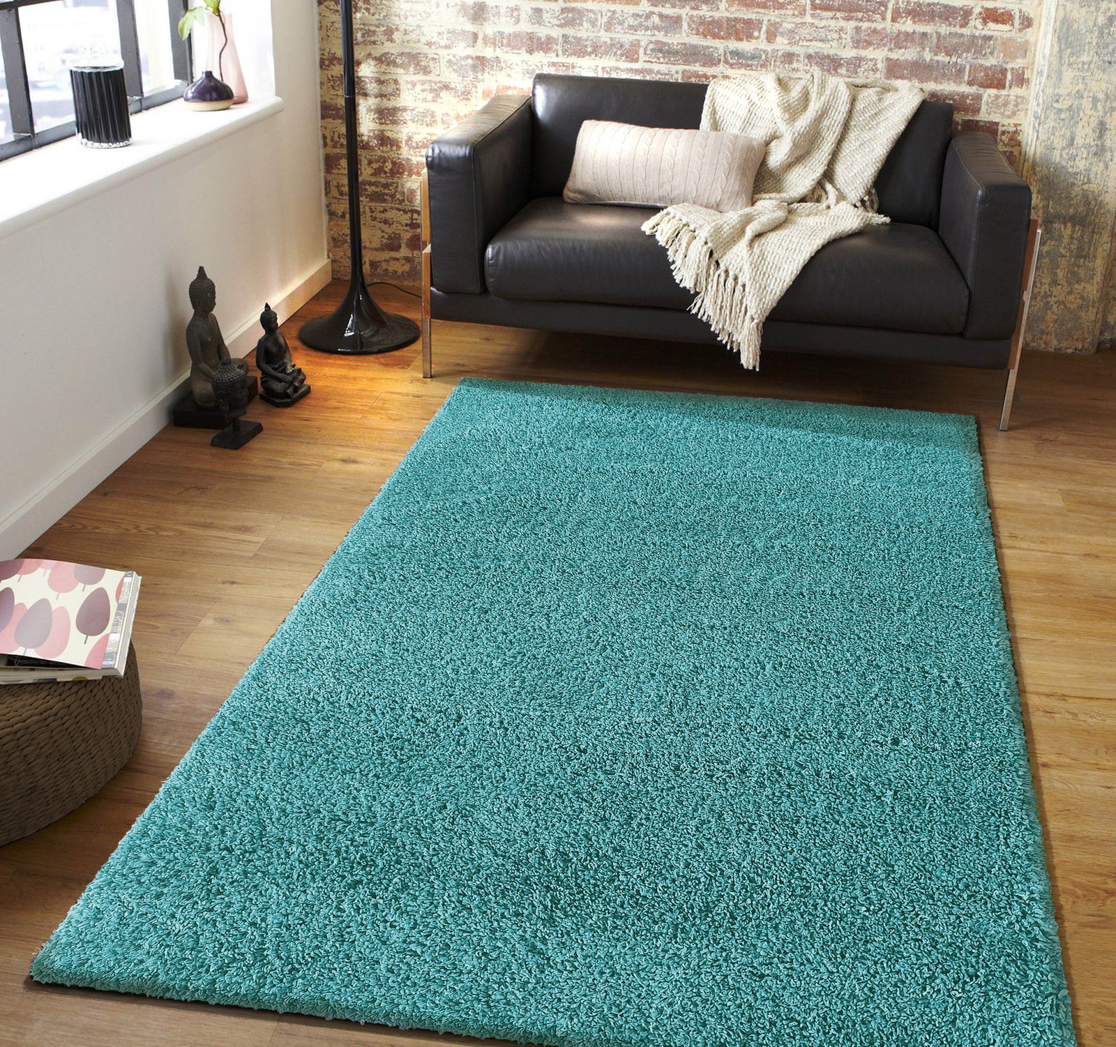 Dywan nowoczesny mięciutki Santo - typu Shaggy - turkusowy