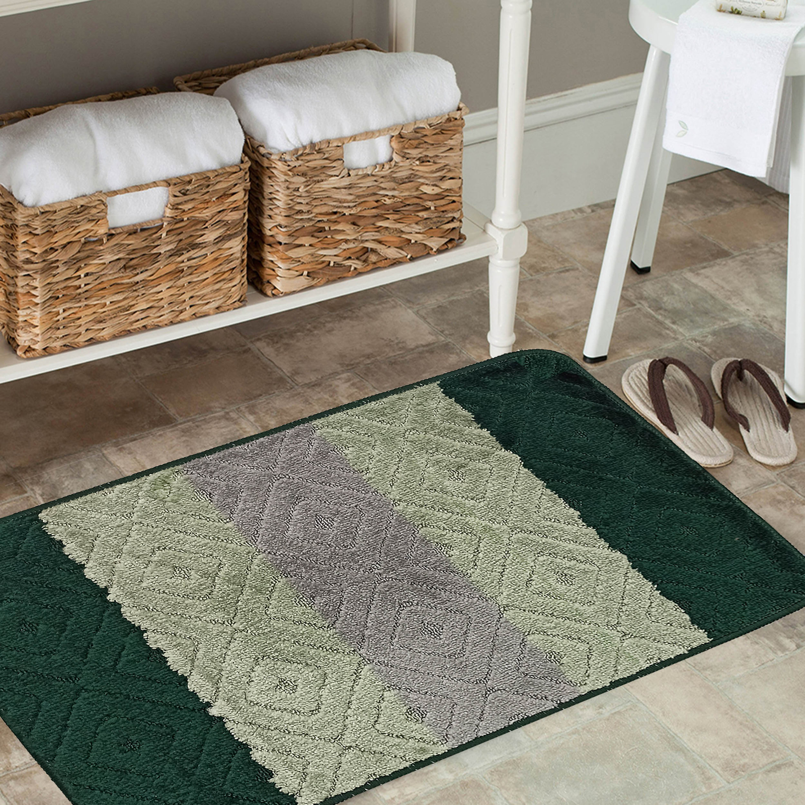 Komplet łazienkowy z wycięciem pod toaletę Montenegro KLEO - zielony