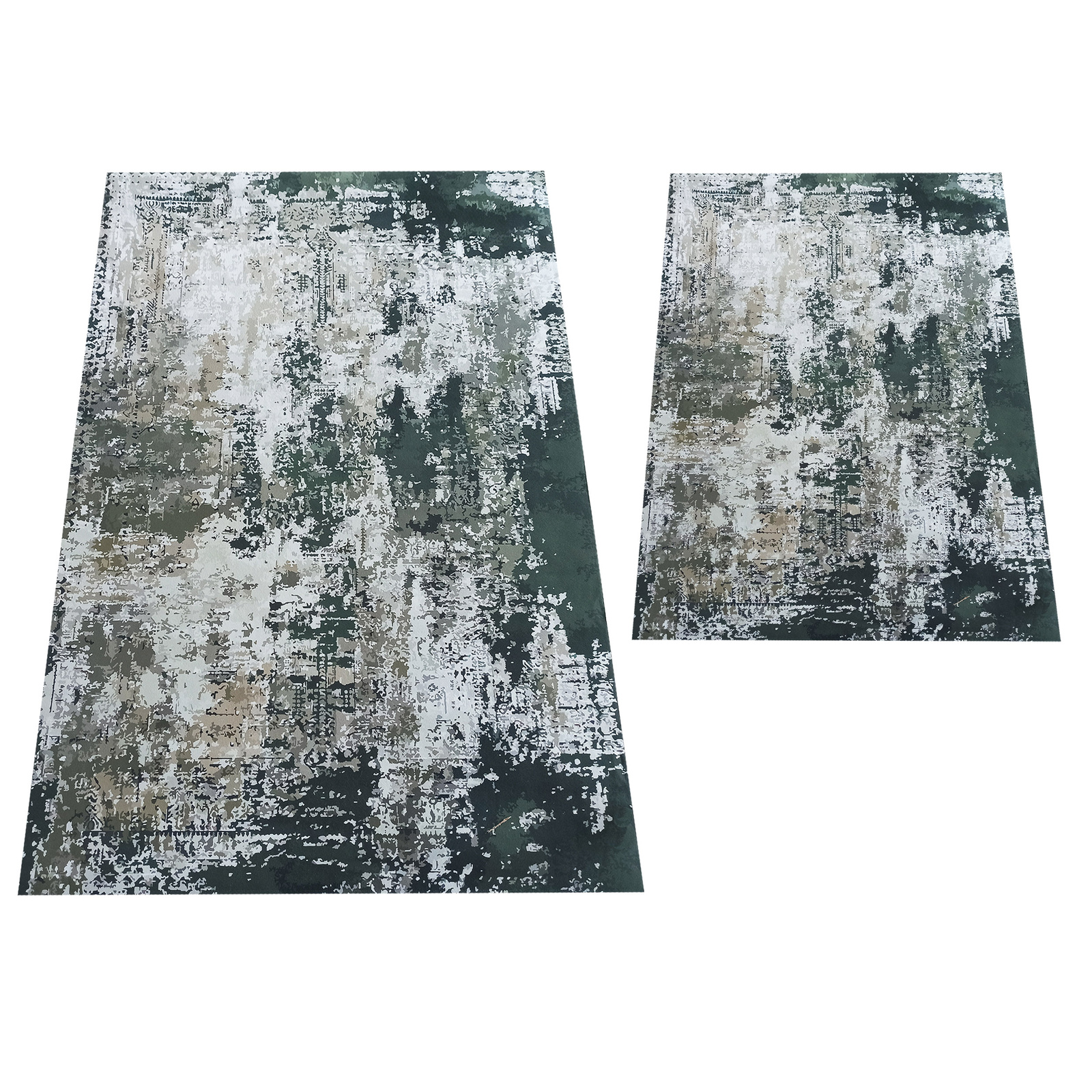 Dywan antypoślizgowy Heos New 123 - zielony - bez frędzli