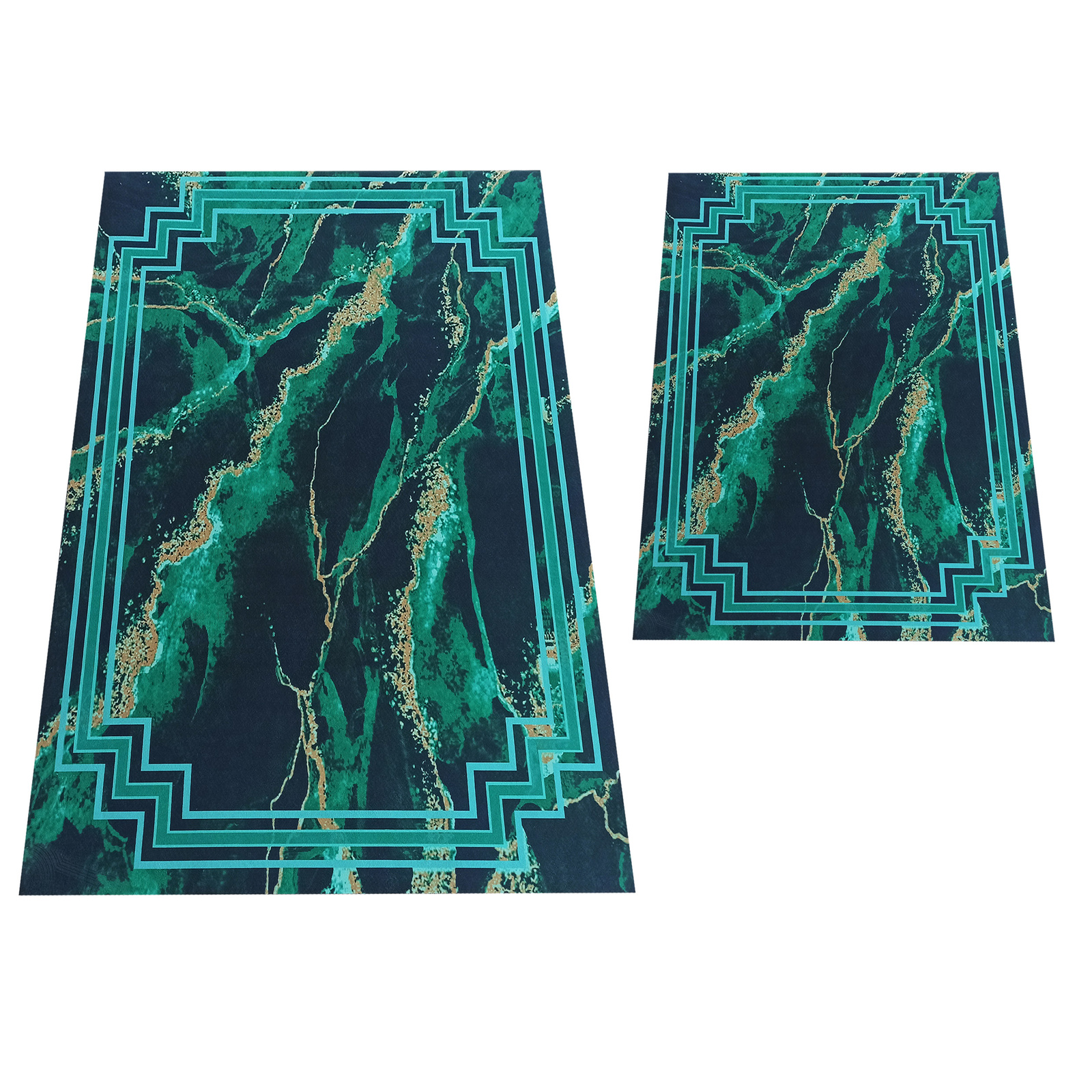 Komplet łazienkowy antypoślizgowy Heos New 118 - zielony- bez frędzli