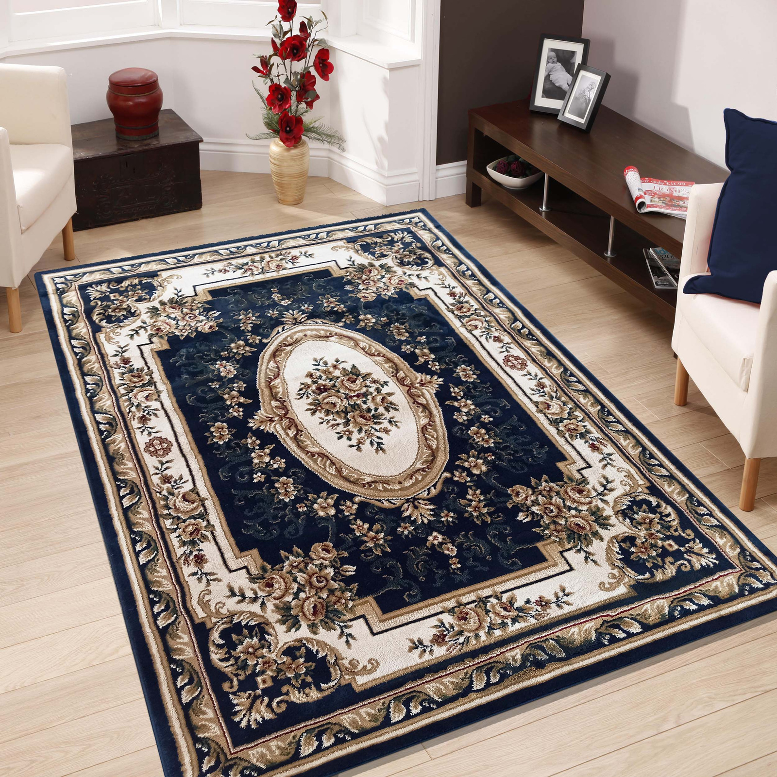 Dywan ekskluzywny niebieski Kashmir New 04