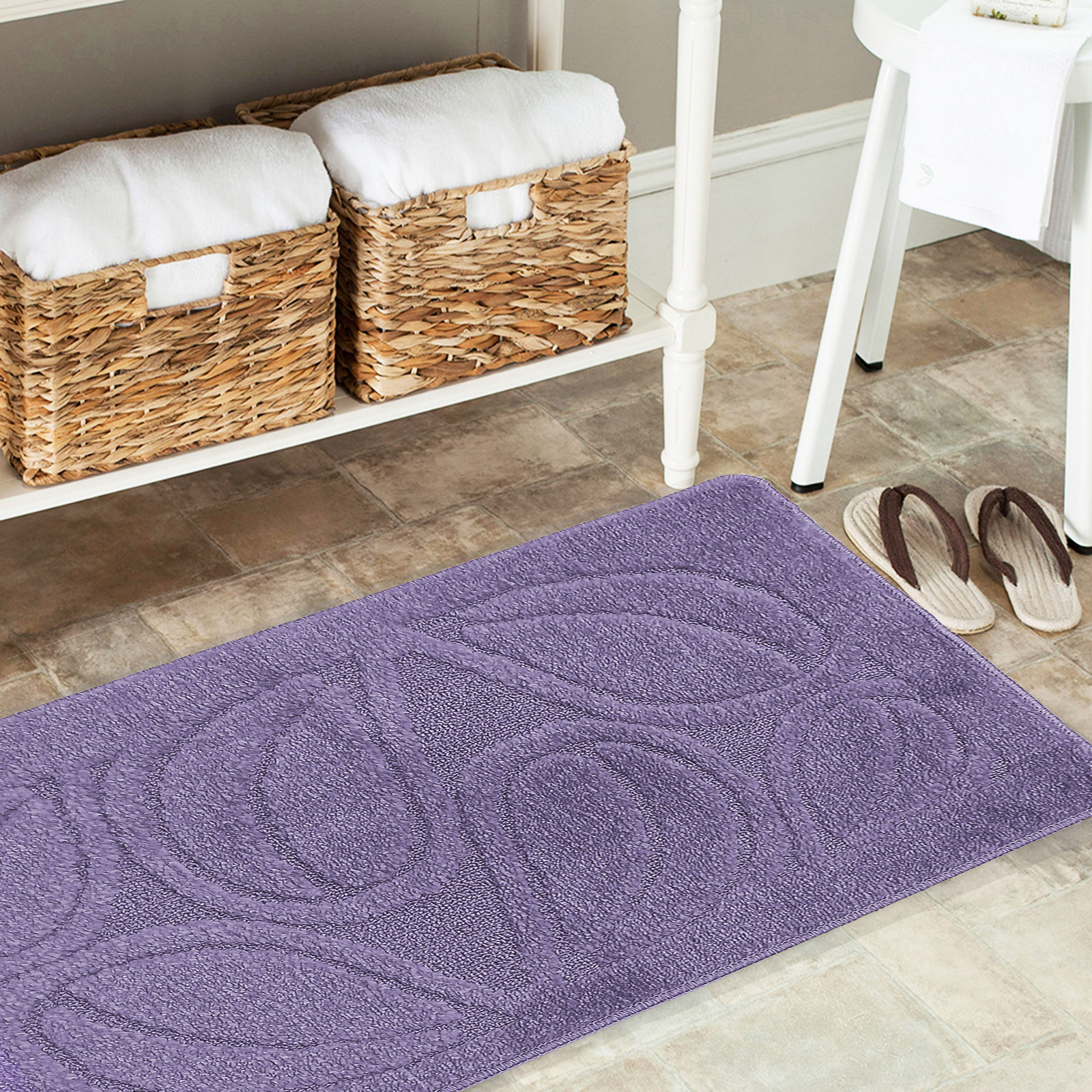 Komplet łazienkowy z wycięciem pod toaletę Montenegro Natura- ciemna Lilia