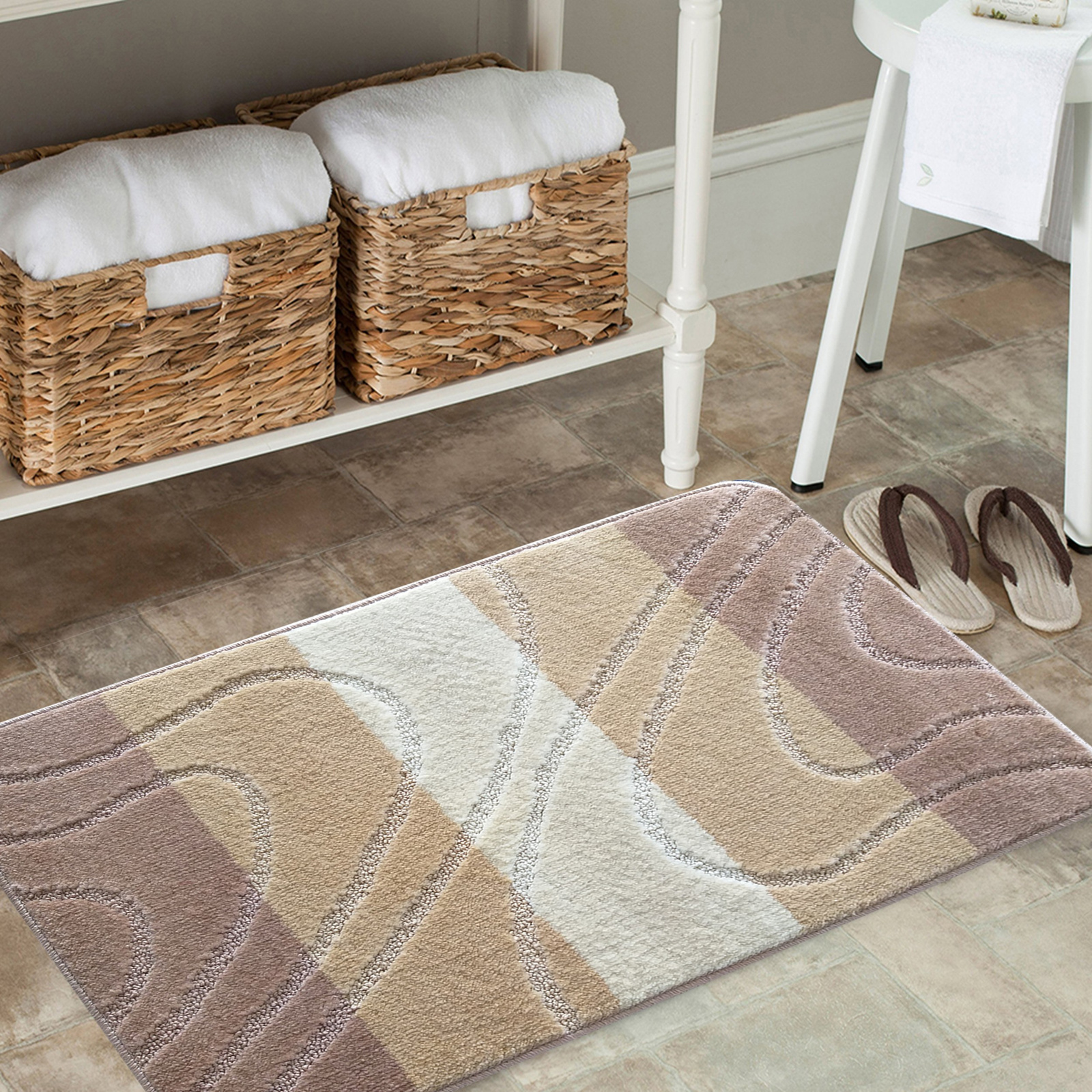 Komplet łazienkowy z wycięciem pod toaletę Montenegro 05 - beżowy