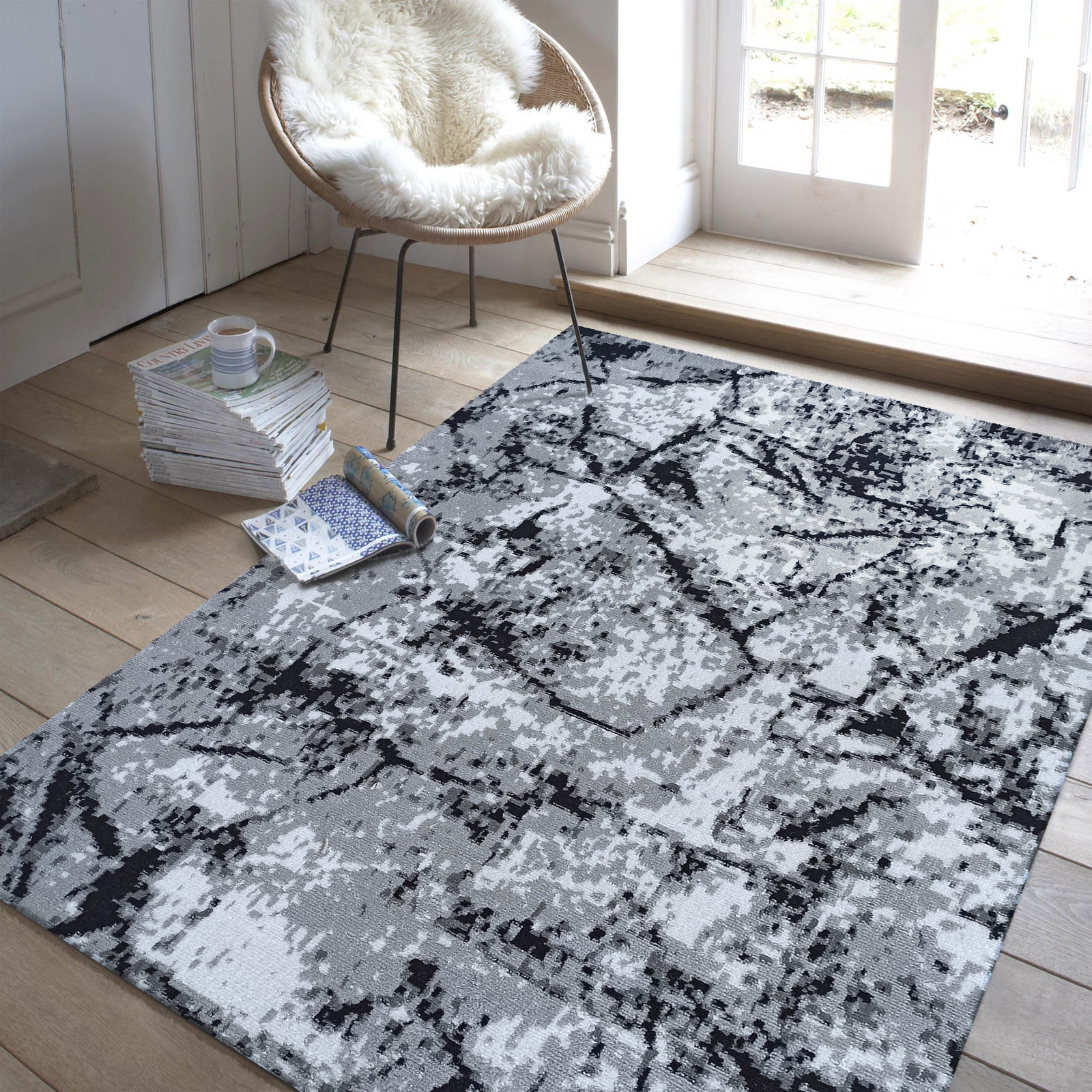 Dywan nowoczesny Selma 18 - szaro-czarny