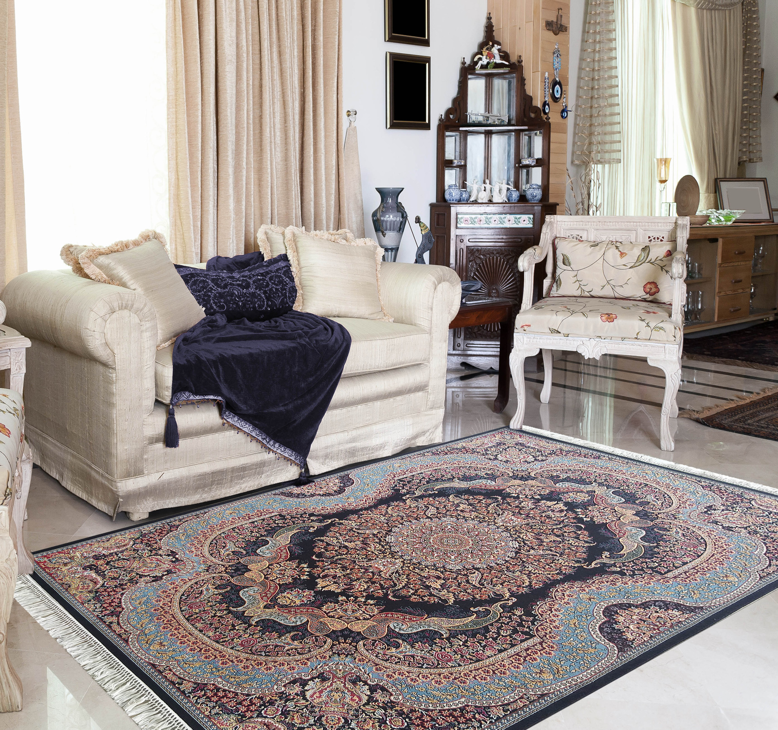 Kunsztowny dywan turecki- PERS- 01- czarny