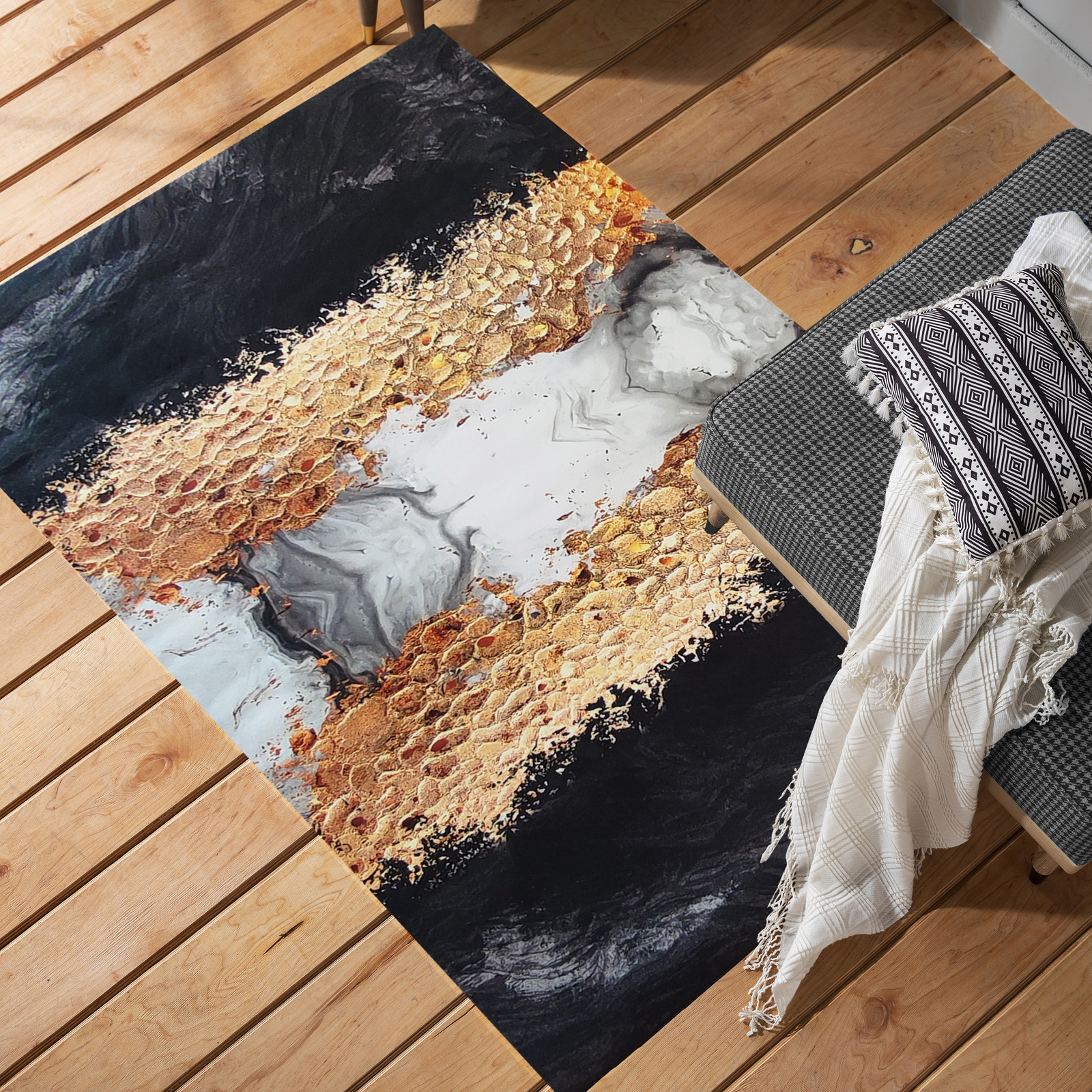 Dywan antypoślizgowy nowoczesny Gold 13 N