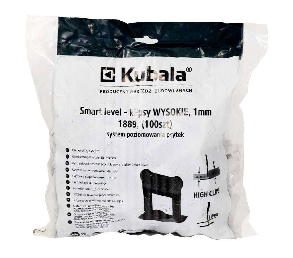 KUBALA KLIPSY 1MM WYSOKIE 100 SZTUK 1889