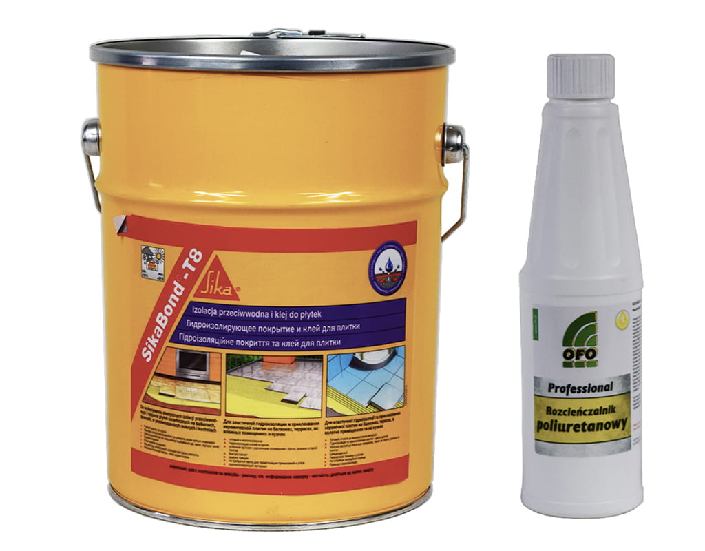 SIKABOND T8 5L + ROZPUSZCZALNIK GRATIS TRWALE ELASTYCZNY MATERIAŁ DO KLEJENIA PŁYTEK