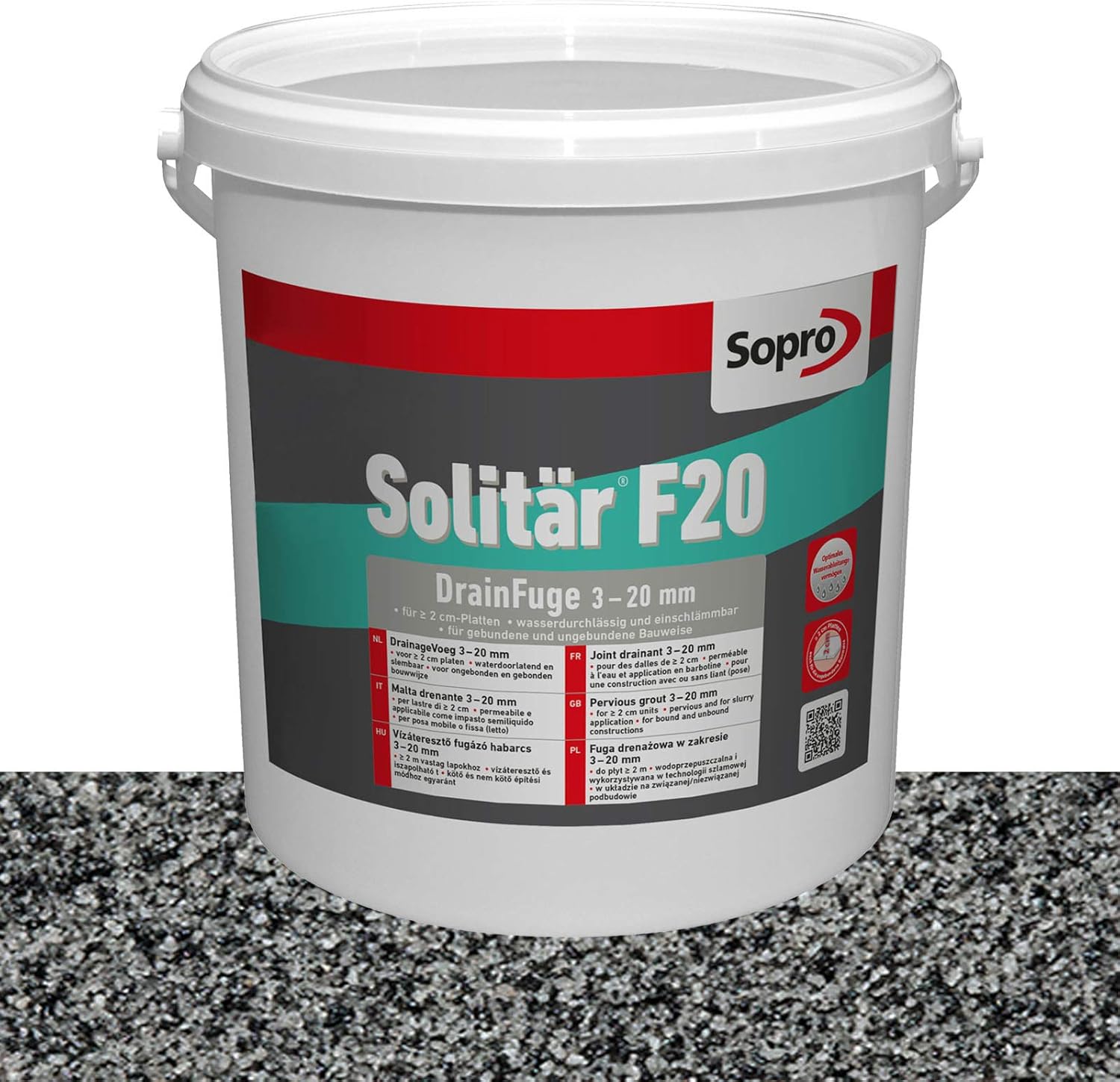 SOPRO SOLITAR F20 FUGA DRENAŻOWA SZARY BRUKOWY 13 25 KG DO TARASU CERAMIKI