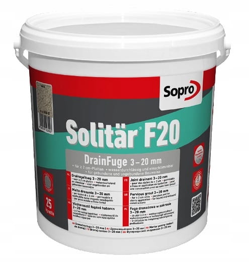 SOPRO SOLITAR F20 FUGA DRENAŻOWA SZARY 15 25 KG DO TARASU CERAMIKI
