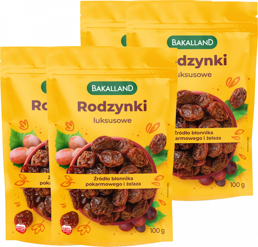 4x Rodzynki luksusowe Bakalland, 100g