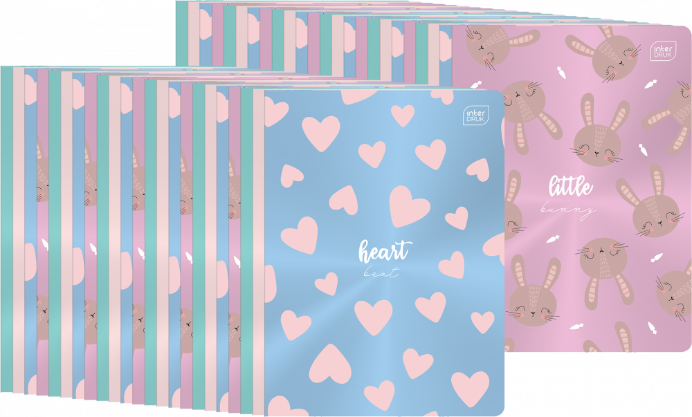 60x Zeszyt w kratkę Interdruk Metallic, A5, 16 kartek, mix wzorów