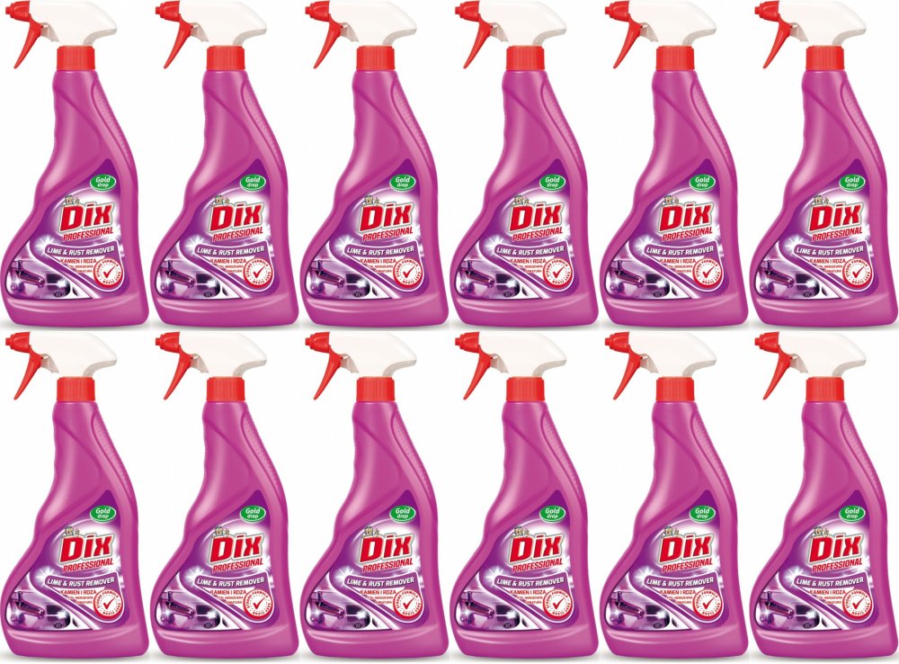 12x Płyn do czyszczenia Kamień i rdza Dix Professional Gold Drop, z rozpylaczem, 0.5l