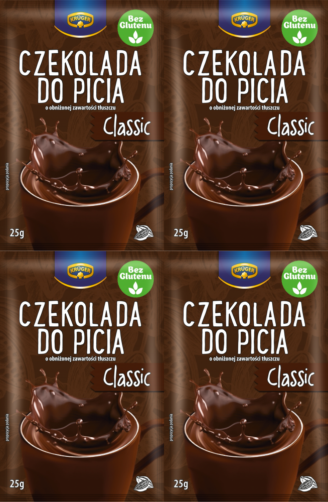4x Czekolada do picia Krüger Classic, 20 saszetek x 25g