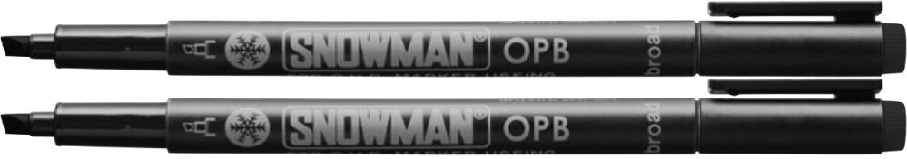 2x Foliopis permanentny Snowman OPB, ścięta, 4mm, czarny