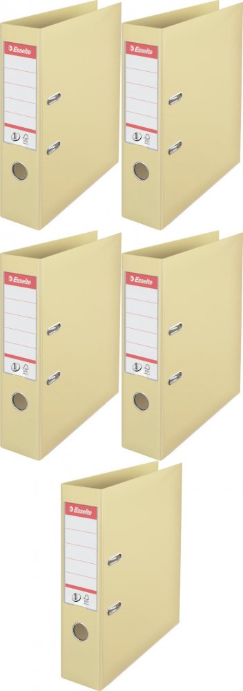 5x Segregator A4 Esselte No.1 Power, 75mm, do 500 kartek beżowy