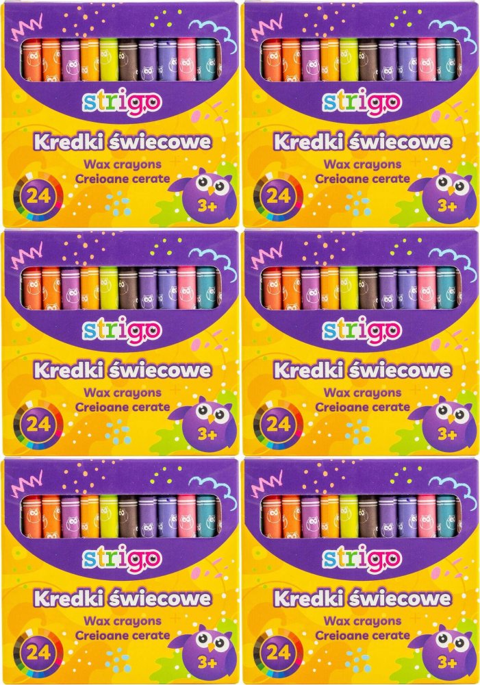 6x Kredki świecowe Strigo, 24 sztuki, mix kolorów