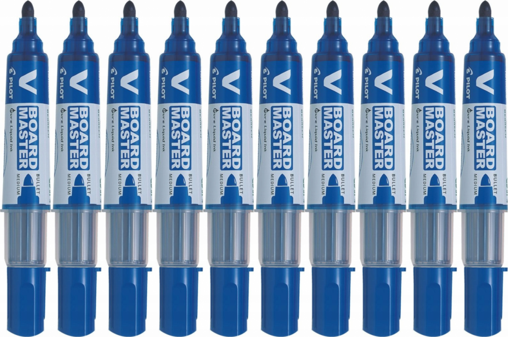 10x Marker suchościeralny Pilot V Board Master, okrągła, 6mm, niebieski