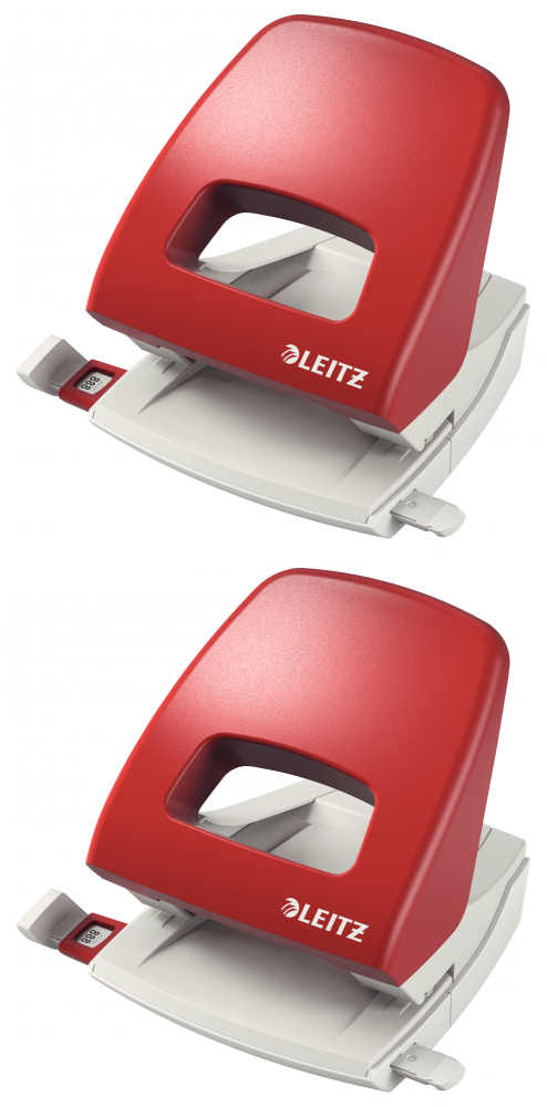 2x Dziurkacz Leitz NeXXt, duży, do 25 kartek, czerwony