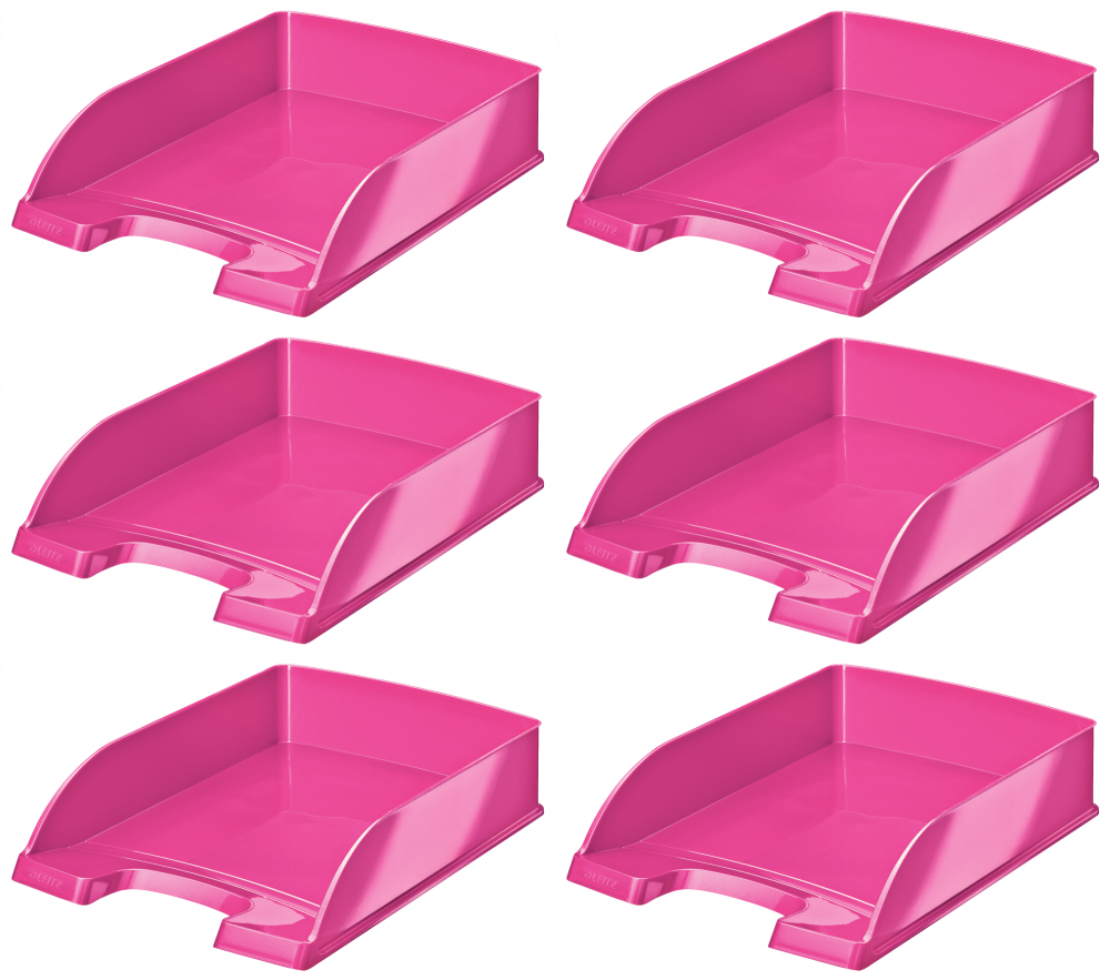 6x Półka na dokumenty Leitz Wow Plus, A4, plastikowa, różowy