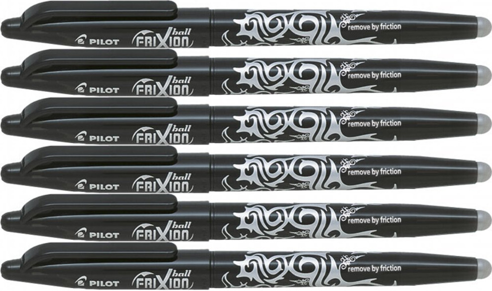 6x Pióro kulkowe wymazywalne Pilot Frixion Ball, 0.7mm, czarny