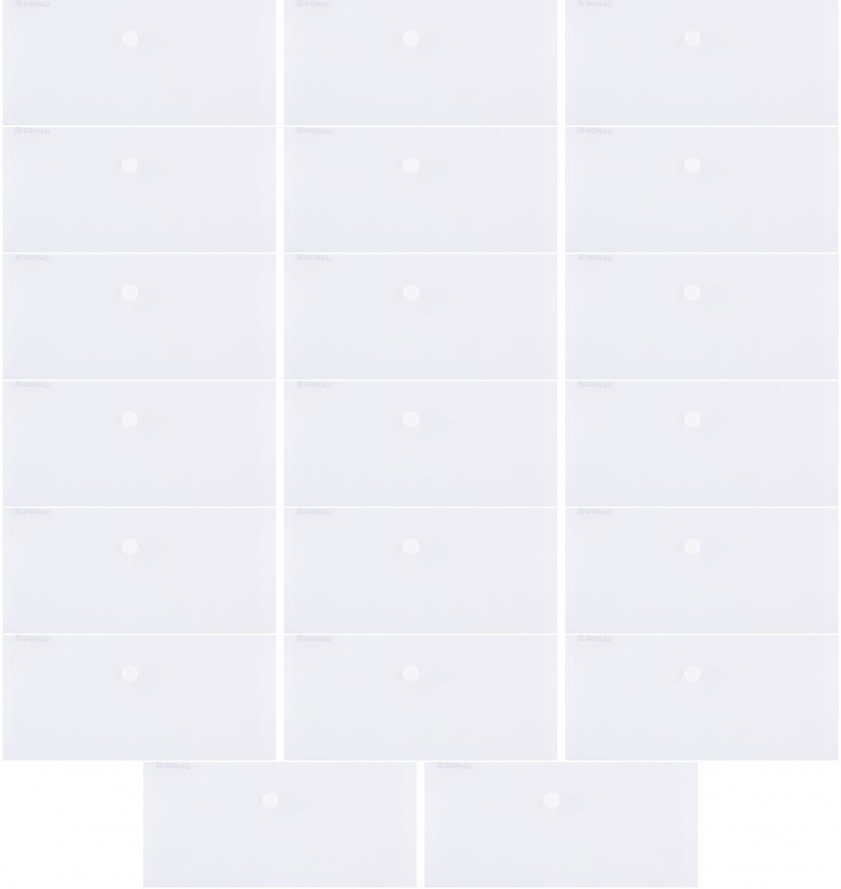 20x Teczka kopertowa Donau, DL, na zatrzask, transparentny