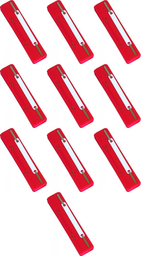 10x Wąsy skoroszytowe spinające dokumenty Donau, z metalową zawieszką, 25 sztuk, czerwony
