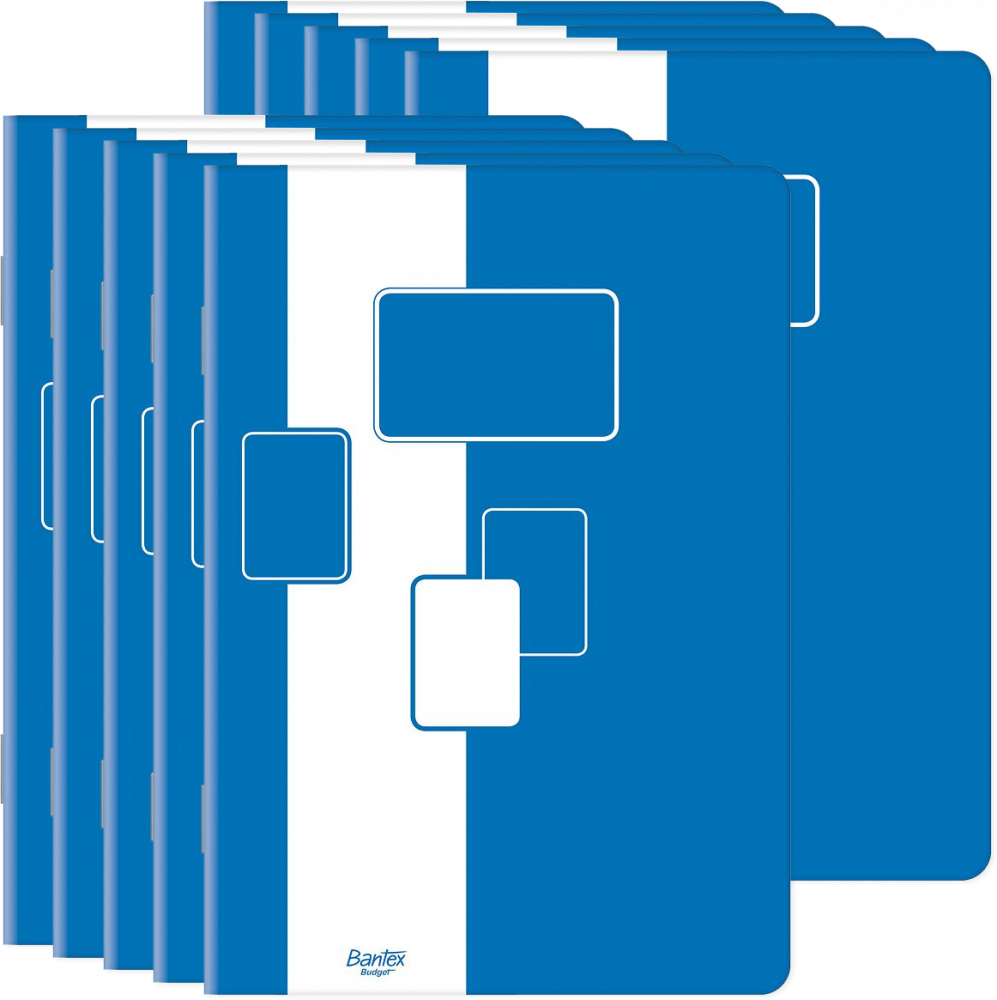 10x Zeszyt w kratkę Bantex Budget, A4, 60 kartek, biało-niebieski