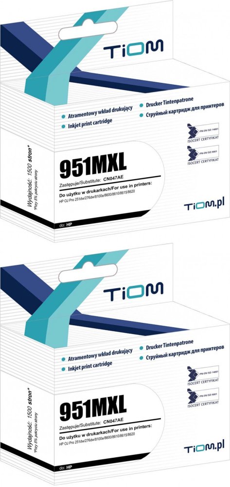 2x Tusz Tiom Ti-H951MXL (CN047AE), 1500 stron, magenta (purpurowy)