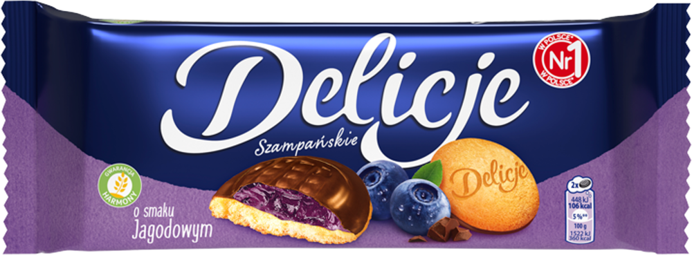 Ciastka Delicje szampańskie Mondelez, jagodowy, 147g