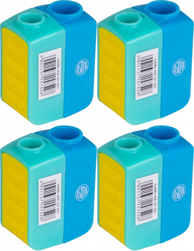 4x Temperówka Astra Duo z dwoma otworami, mix kolorów